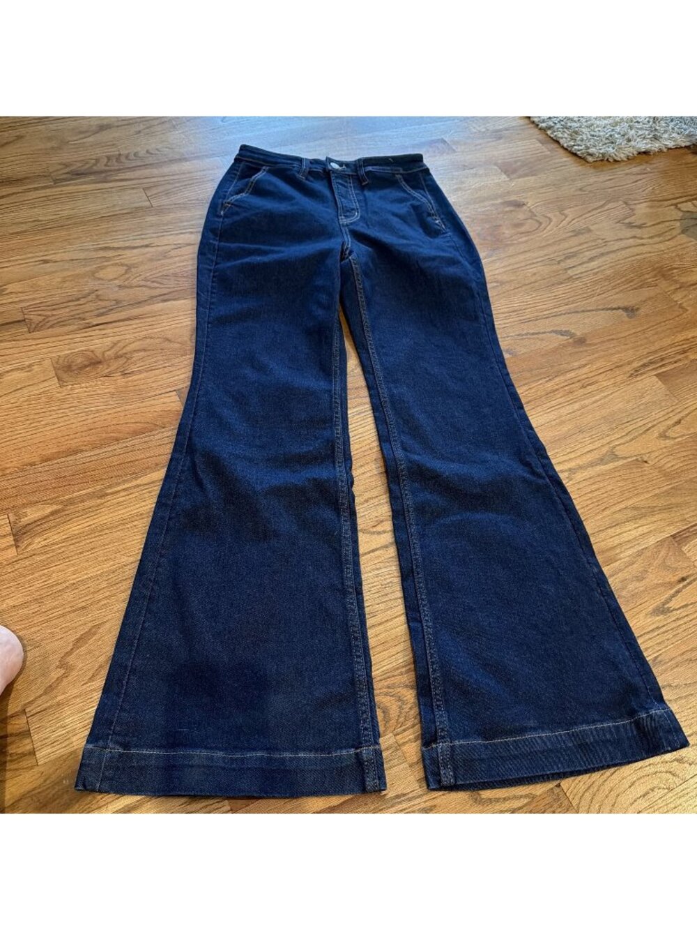 OLD NAVY WOMENS EXTRA HIGH RISE FLARE TROUSER DENIM PANTS JEANS SIZE 4